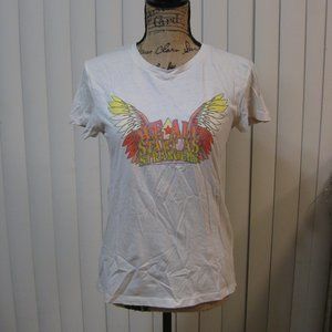 NWT Express tan khaki graphic t shirt top XS extra small